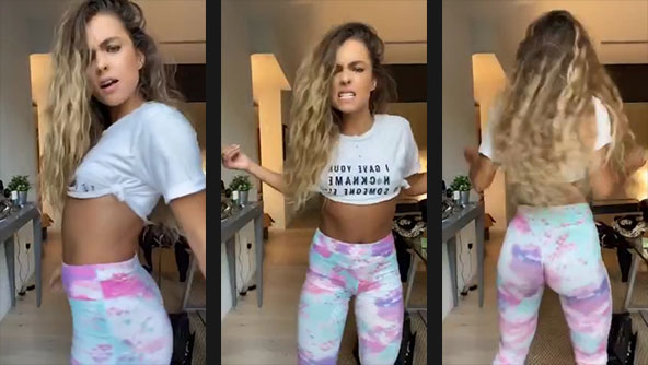 Hot babe sommerray dancing in tight leggings