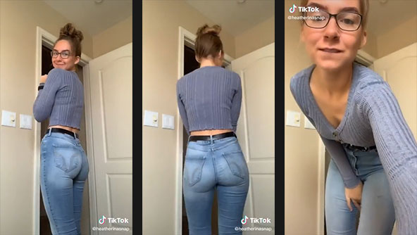 heatherinasnap in tight jeans with hot ass