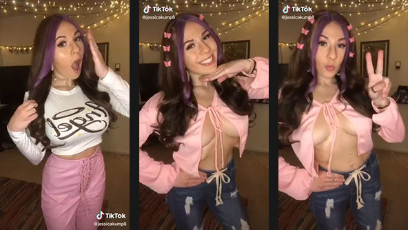 jessicakump8 tiktok thot braless underboob