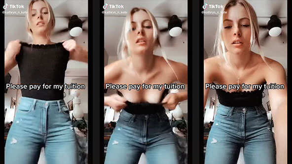kathryn_n_kate tiktok thot in jeans and braless nip slip