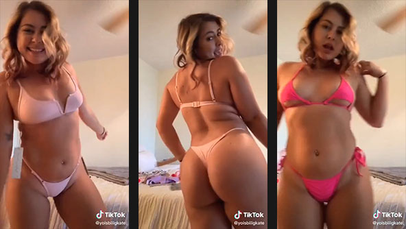 yoisbiiigkate bikini try on showing hot body