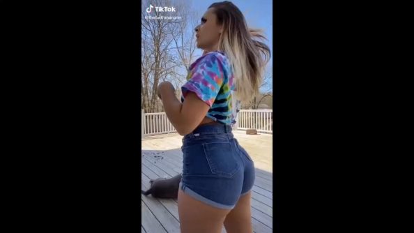 thefaithmarone showing her hot ass in denim shorts