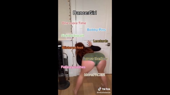 mikailadancer redhead teen big ass tight shorts