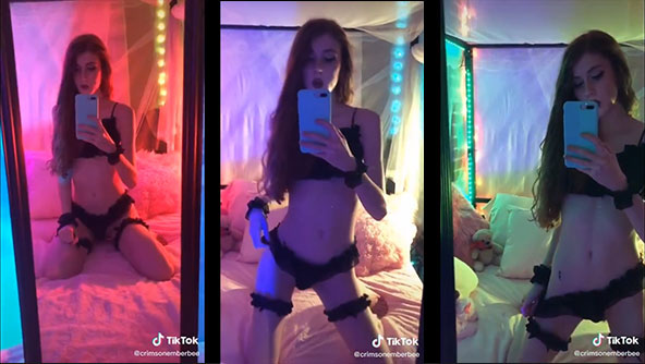 crimsonemberbee skinny thot pussy peek
