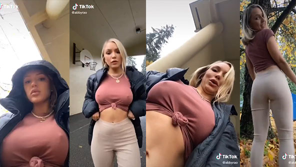 abbyrao braless outdoor pokies