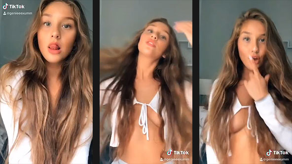 genieeexumm braless flashing tits