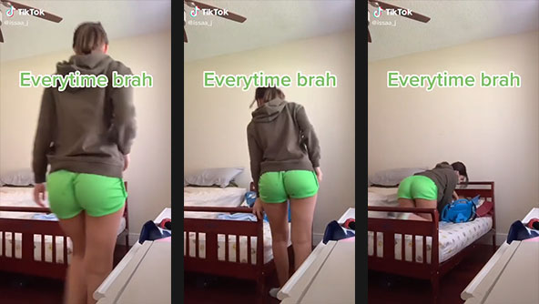 issaa_j bubble ass in green shorts