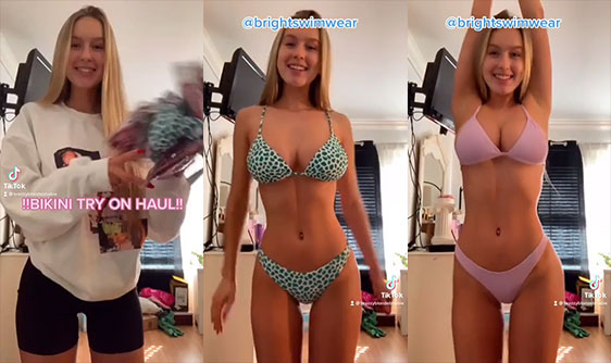 brazzyblondebhabie bikini try on haul