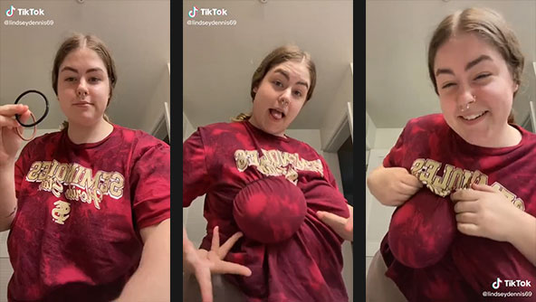 lindseydennis69 ponytail challenge big boobs