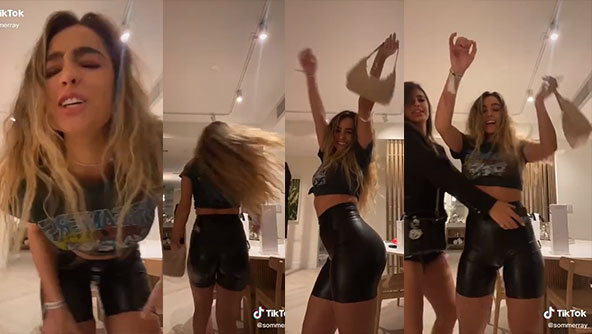 sommerray cameltoe in shiny shorts