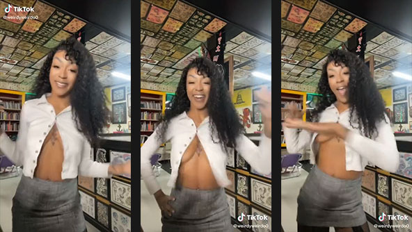 weirdyweirdo0 loose shirt braless