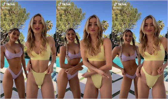 @ewebzz and @maarebeaar dancing bikini