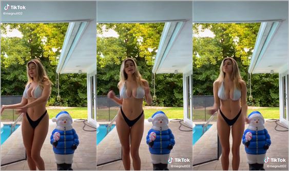 @megnutt02 bouncing boobs in bikini