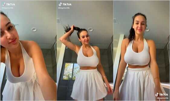 @bignino10k braless in skirt