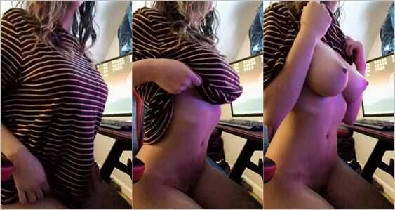 Flashing perfect big tits