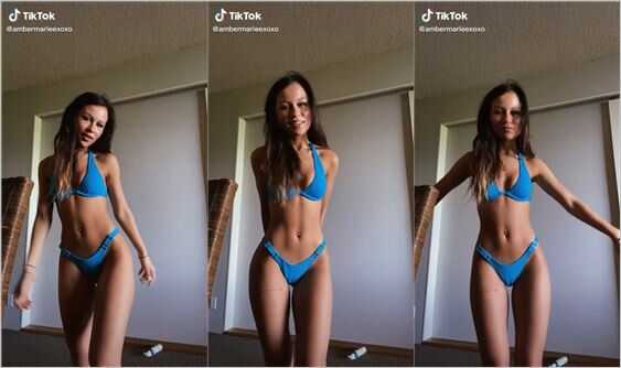 @ambermarieexoxo blue bikini cameltoe