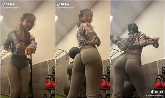 @ambermarieexoxo leggings ass at gym