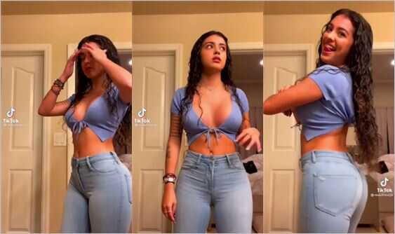 @malutrevejo braless and tight jeans