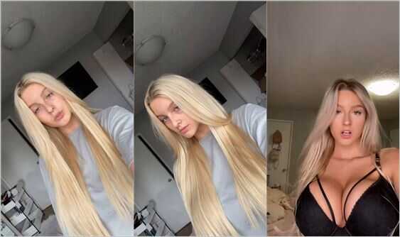 Blonde babe with big tits