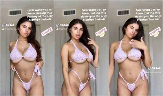 @matildem tiny bikini underboobs