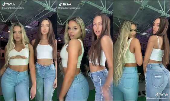 @hannahbrookesanders underboobs tight jeans