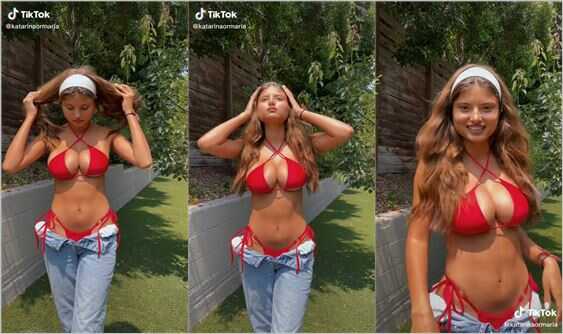 katarinaormaria round big tits red bikini