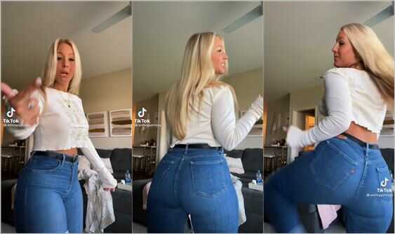 ashleyyylreyyy shaking her big booty in tight jeans
