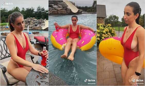 khalittle red bikini tits