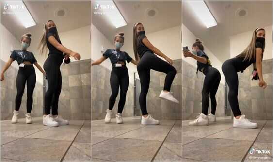 rileyysargent and hot friend leggings asses