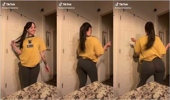 stepsisnatashaa shaking ass in tight leggings