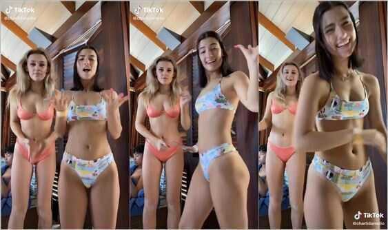 charlidamelio with hot friend in bikini