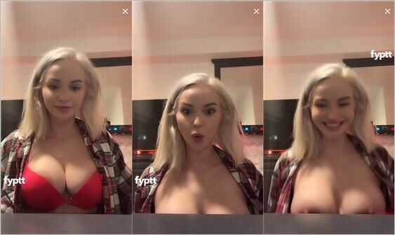 Blonde tiktok thot flashing her big tits